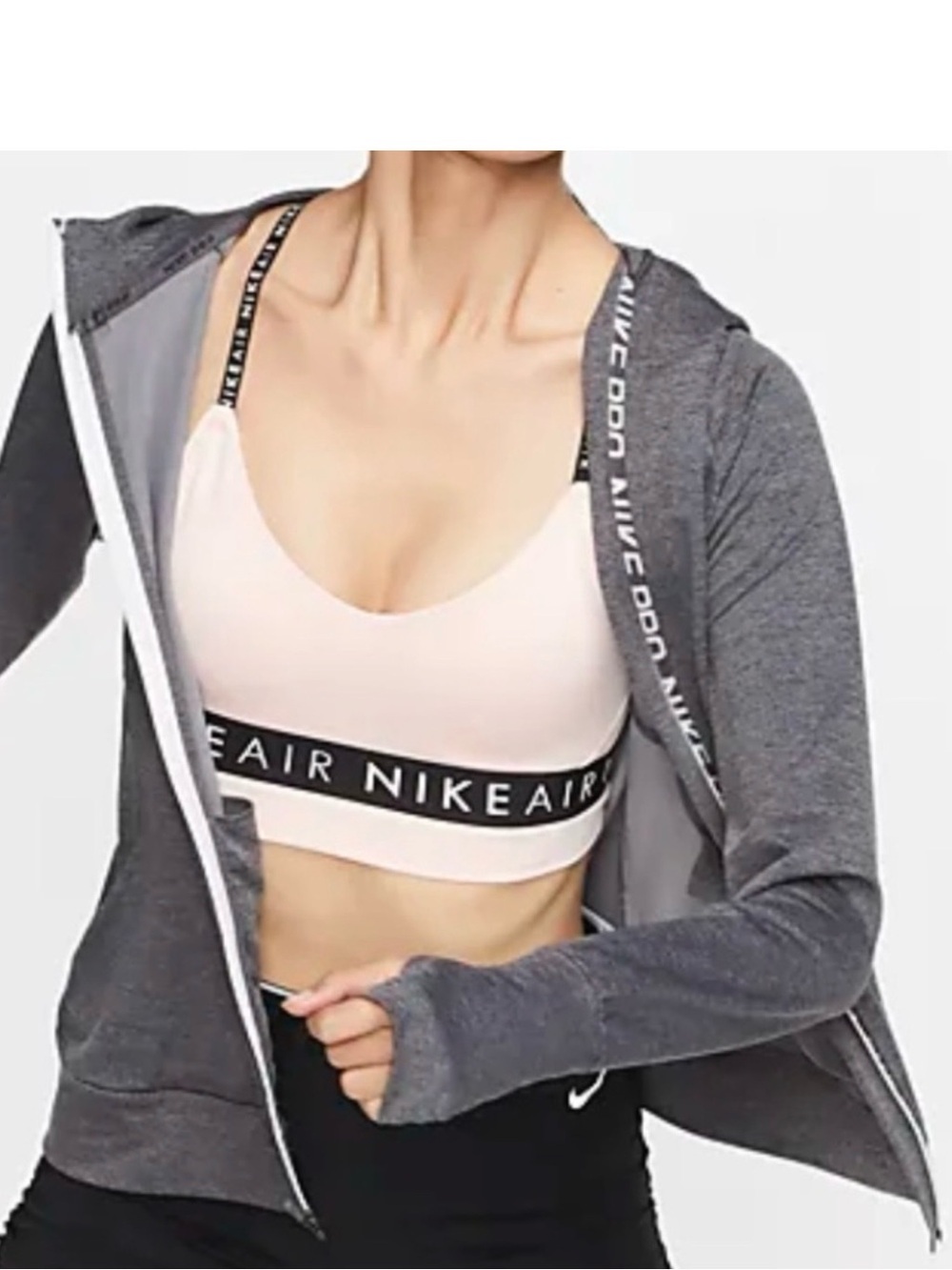 Nike Air Dri-FIT Sports Bra XS Echo Pink Black Low Impact Yoga Pilates